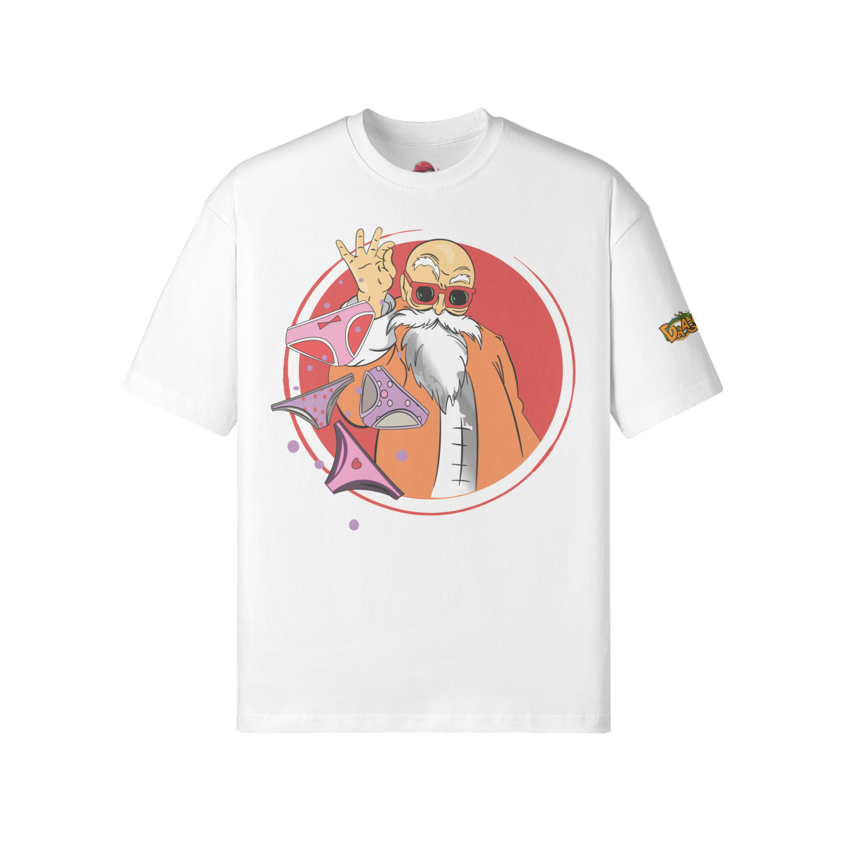 Pantie Bae Master Roshi loose T-shirt in soft cotton with a colorful design.