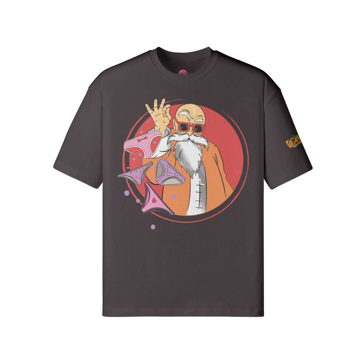 Pantie Bae Master Roshi loose T-shirt in soft cotton with a colorful design.