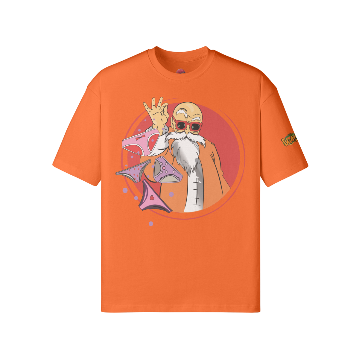 Pantie Bae Master Roshi loose T-shirt in soft cotton with a colorful design.