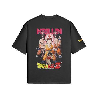 Krillin Dragon Ball DBZ boxy T-shirt with bold graphic design.