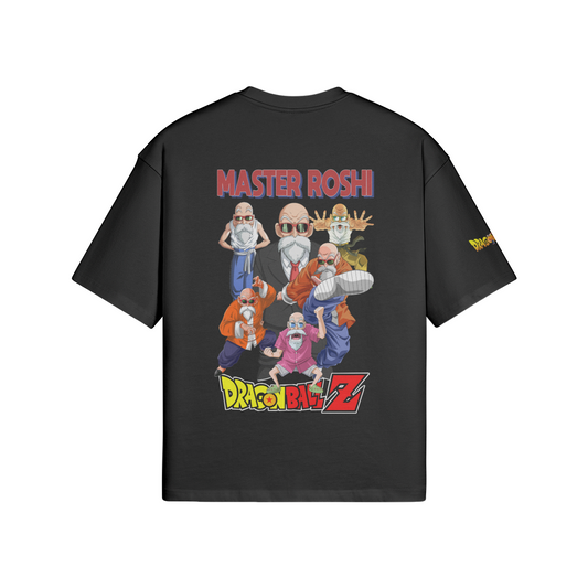 Master Roshi from Dragon Ball Z boxy t-shirt with character graphics, featuring a relaxed fit and premium cotton material